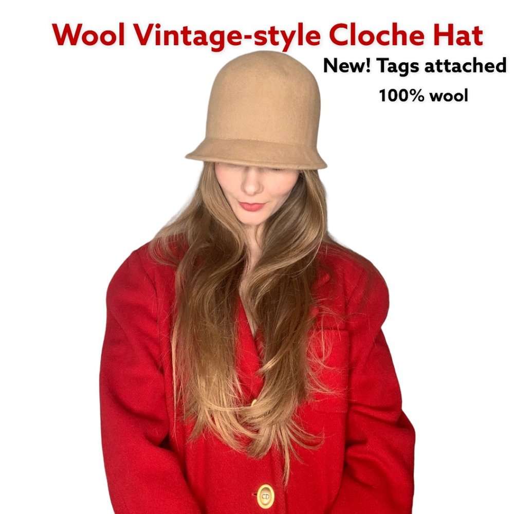 Perfect Bucket / Cloche Hat with in beige. New! - Picture 4 of 4